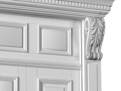Outdoor Entrance classic door External Doors Exterior Door 3D model