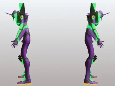 Evangelion Unit 01 - Lowpoly 3D Model Low-poly 3D model