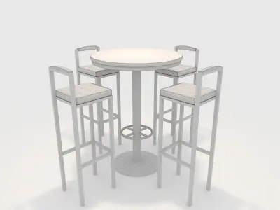Bar Table And Chair 7 3D model
