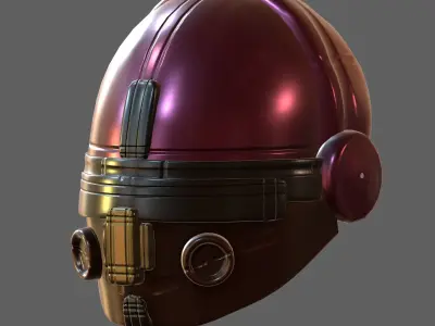 Gas mask helmet 3d model scifi Low-poly  Low-poly 3D model 353