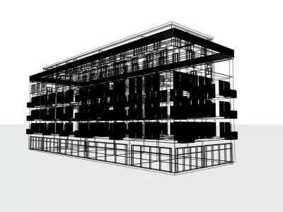 Modern Residential and Commercial Building  3D model