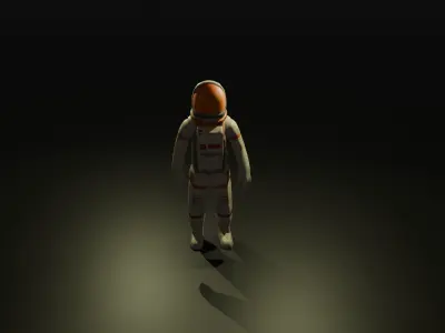 Male Space Suit Lowpoly 3D model