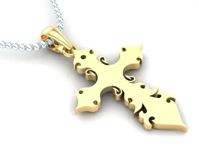 Light Gold Cross New Design  CP 52 3D print model