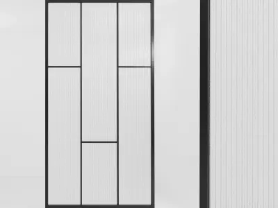 Glass partition door 73 Low-poly 3D model