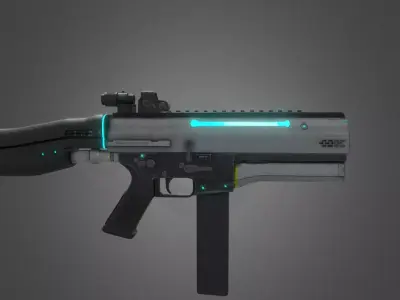 Sci-fi Gun Low-poly 3D model