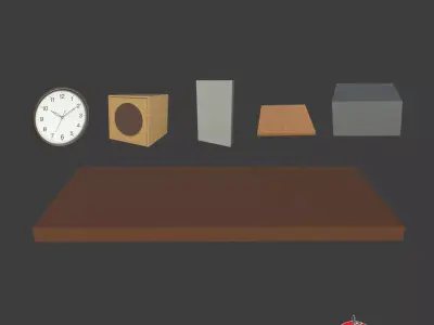 School Props Low-poly 3D model