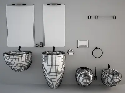 Bathroom Furniture Set 3D model
