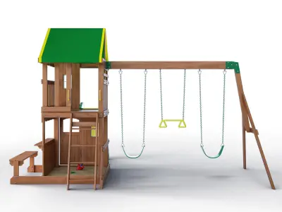 Oakmont All Cedar Swingset 3D model