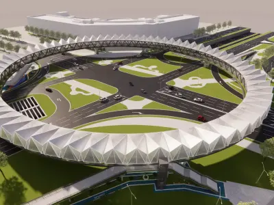 Pedestrian Bridge -A6 3D model