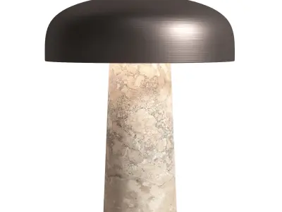 Reverse Table Lamp Travertine Bronze Brass Low-poly 3D model