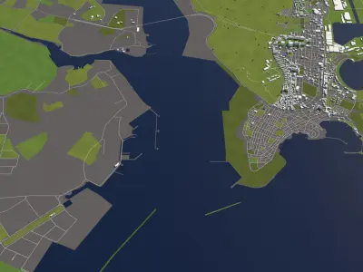 Ulsan South Korea 50x50km 3D model