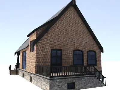 Country Low Poly House 3 Low-poly 3D model