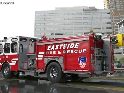  Eastside Municipal Firefighting Truck E5 Red 