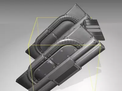 Futuristic Stairs - 23 - Basic Textures Low-poly 3D model