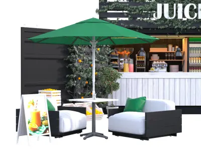 Container Juice Cafe 3D model