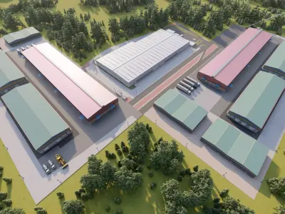 Industrial Factory-Factory building 3D model buy