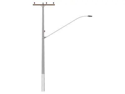 Concrete Lamp Post - Light Pole - Light Post - Street Light 40 3D model