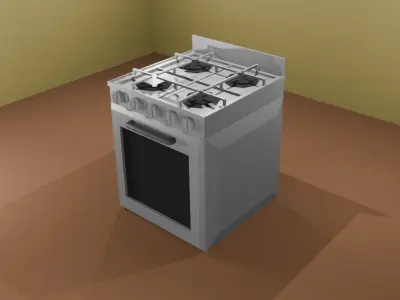 High Quality Low Poly Stove Perfect for Gaming and Architecture Low-poly 3D model