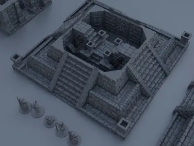 Jungle Temple Tabletop Terrain 28 mm 3D print model