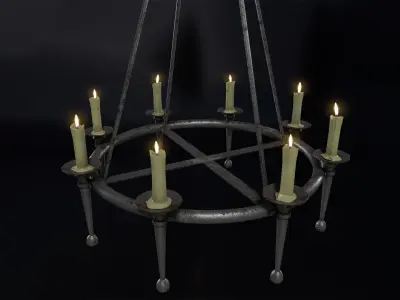Medieval Chandelier 01 Low-poly 3D model