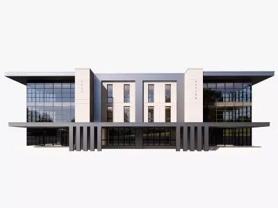 Modern Office Building 3D Model Low-poly 3D model