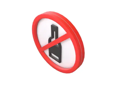 Prohibited Alcohol Symbol V1 001 Low-poly 3D model