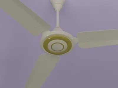 White Ceiling Fan 3D model