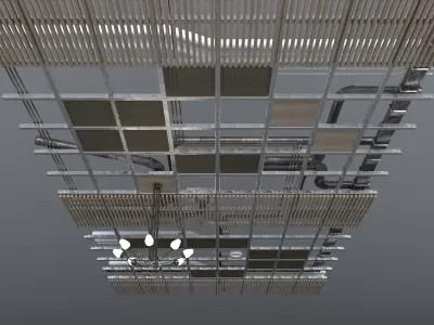 Pipes industrial ceiling 3D model