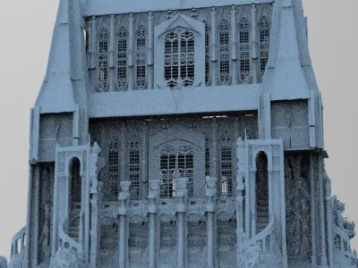 Dark Magic Fort architecture Tower large 2 3D model