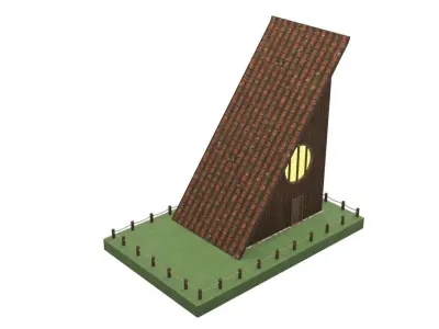 Wooden House 3d Model Low-poly 3D model
