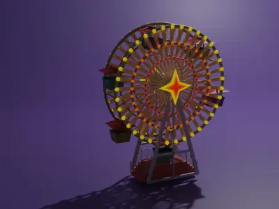 Cartoon Ferris Wheel 3D model