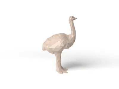 Ostrich Low Poligonal Low-poly 3D model