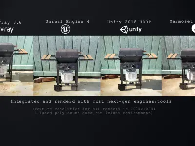 BBQ Grill  Low-poly 3D model