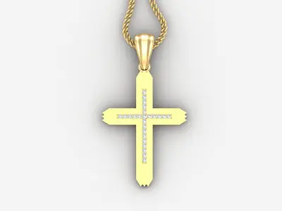 High Cross Pendant Light Gold 18K 4CP002 3D print model