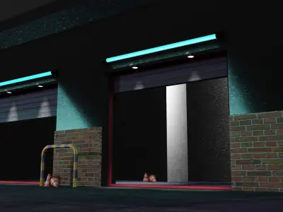 Garage cyberpunk inspired Low-poly 3D model