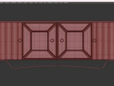 PANTELLERIA 4 DOOR SIDEBOARD Low-poly 3D model