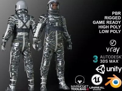 CS04 Space Suit LITE VERSION Low-poly 3D model