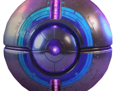 Futuristic Sci Fi Energy ball Low-poly 3D model