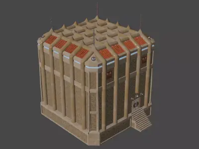 Fantasy medieval Keep 02 Free low-poly 3D model