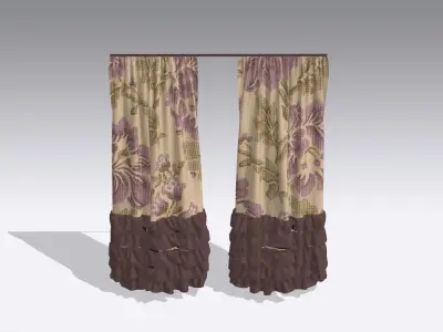 Curtain Low-poly 3D model