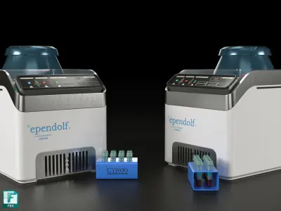 scifi laboratory equipment-modern laboratory Low-poly 3D model