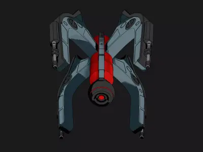 Stylized Spaceship made in blender 3D model