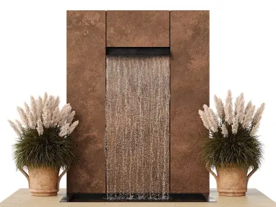 Landscape modern waterfall 3D model