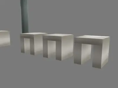 Bus stop Low-poly 3D model