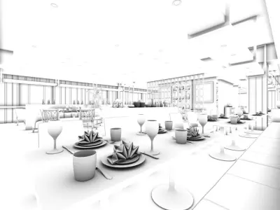 Business Restaurant - Coffee - Banquet  203 3D model
