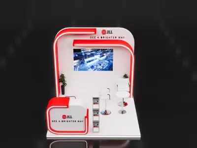 booth 3x3 free 3D model 3D model