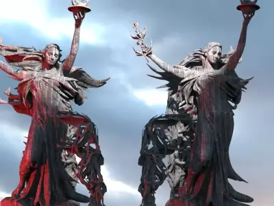 Dantes Angel Torch Beacons 3D model