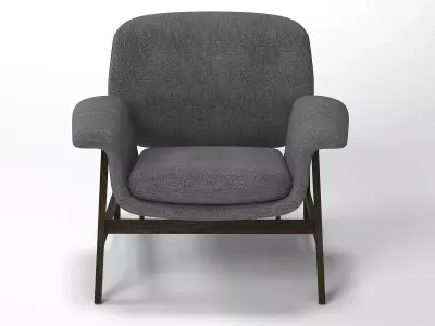 Armchair lounge chair with wooden legs 3D model purchase