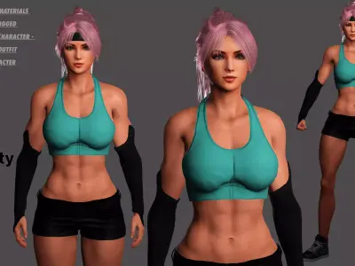 AAA 3D MUSCULAR BARBIE STREET STYLE-REALISTIC GAME CHARACTER Low-poly 3D model