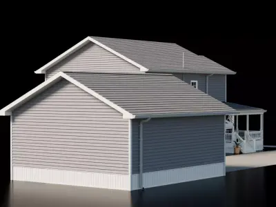 American House - Full interior Low-poly 3D model